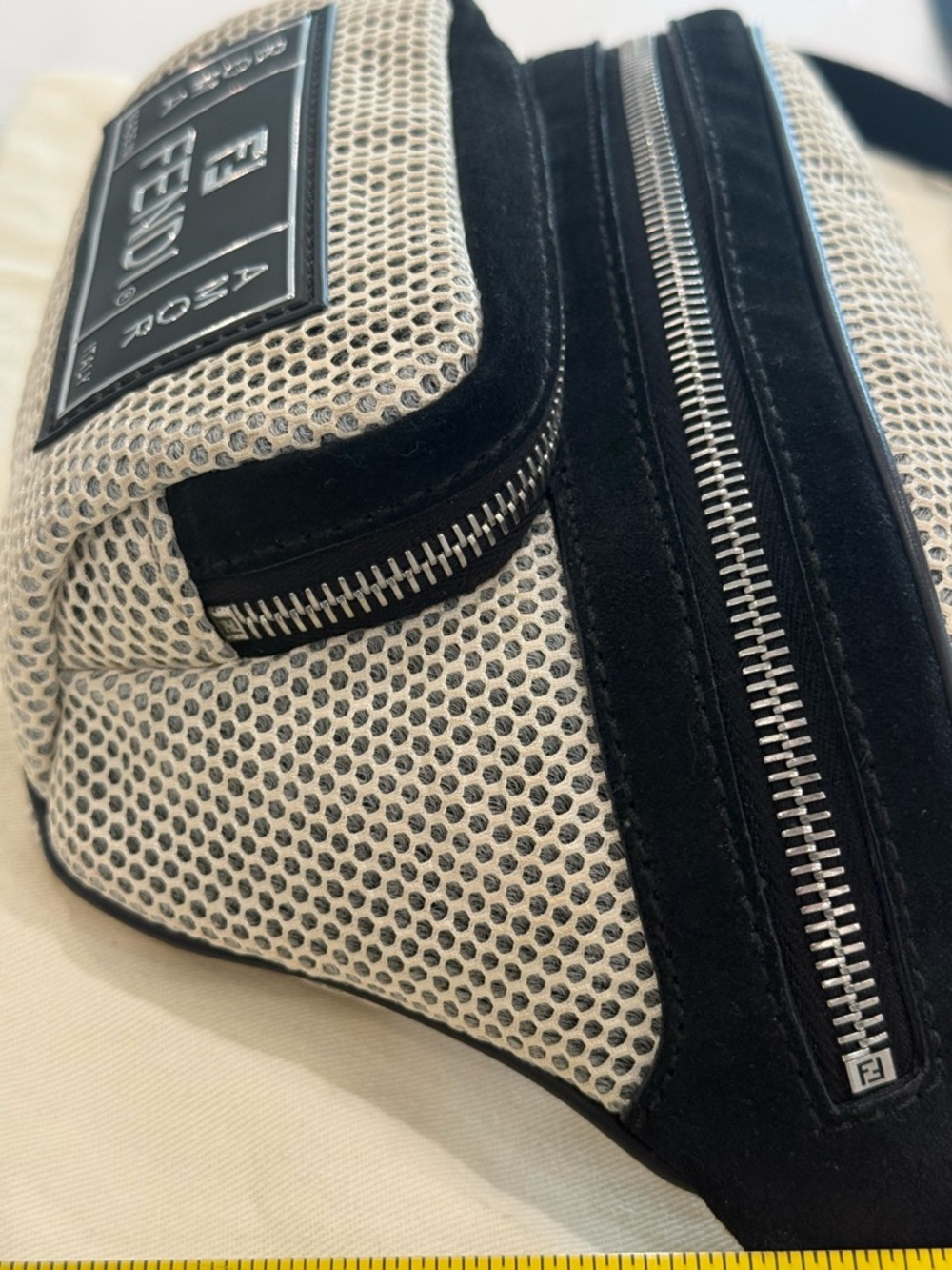 Fendi mesh nylon over FF signature logo Bum Bag crossbody adjustable strap - Picture 11 of 13
